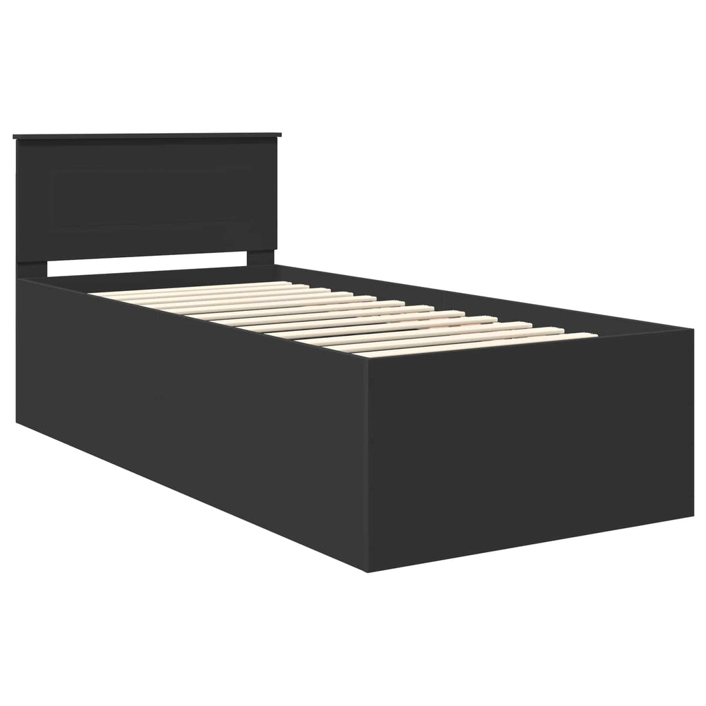 vidaXL Ramka łóżka Czarny 75 x 190 cm Materiał drewnopochodny