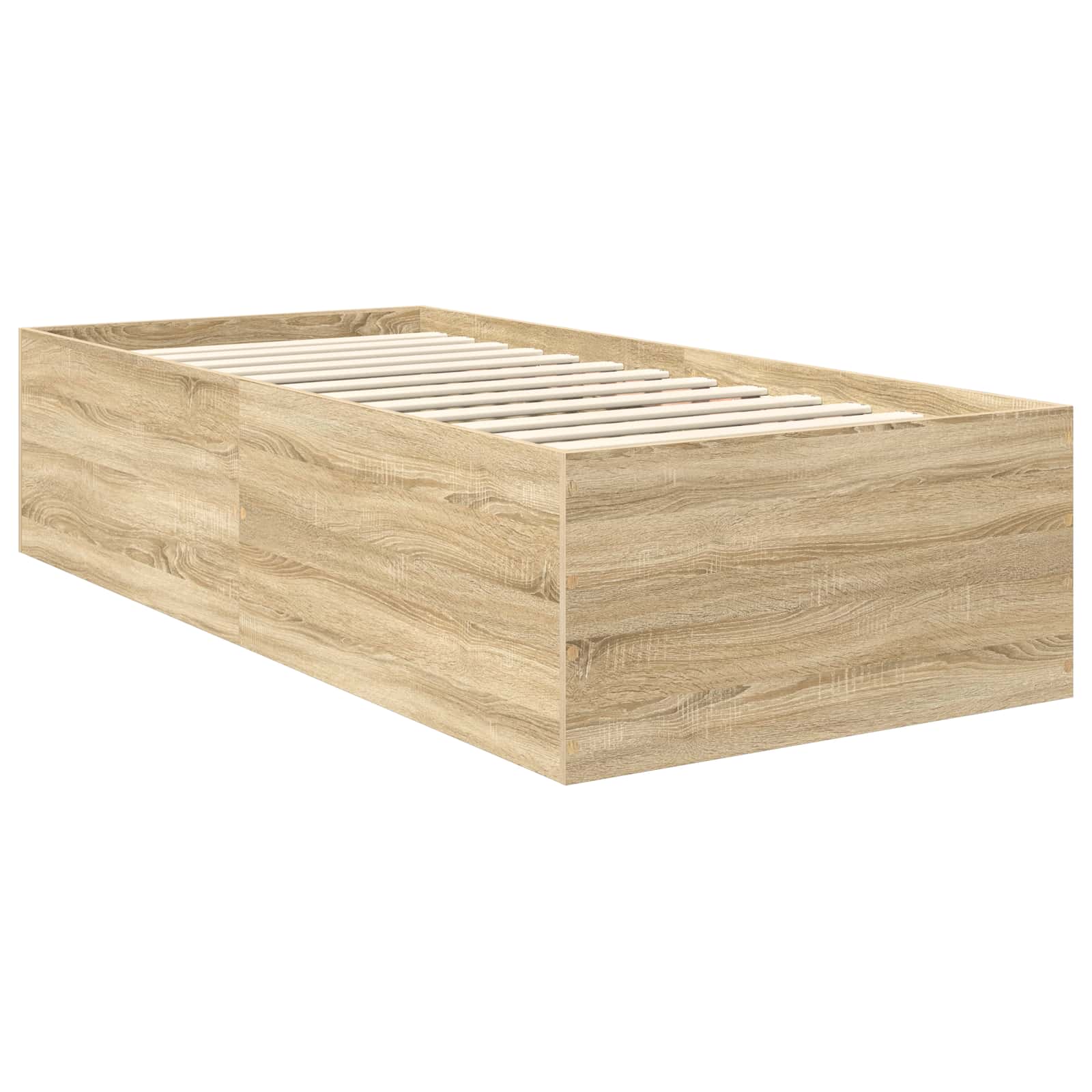 vidaXL Ramka łóżka Dąb Sonoma 75 x 190 cm Materiał drewnopochodny