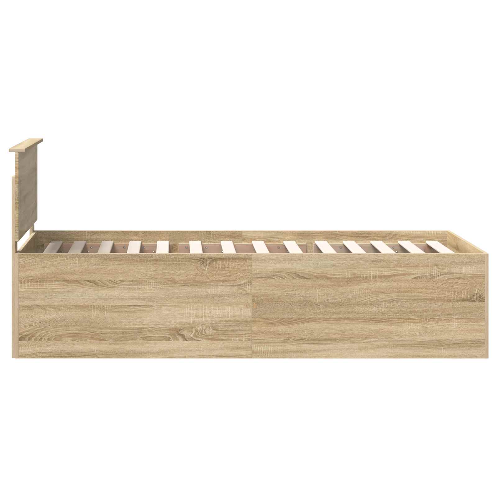 vidaXL Ramka łóżka Dąb Sonoma 75 x 190 cm Materiał drewnopochodny