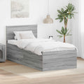 vidaXL Ramka łóżka Szary Sonoma 75 x 190 cm Materiał drewnopochodny