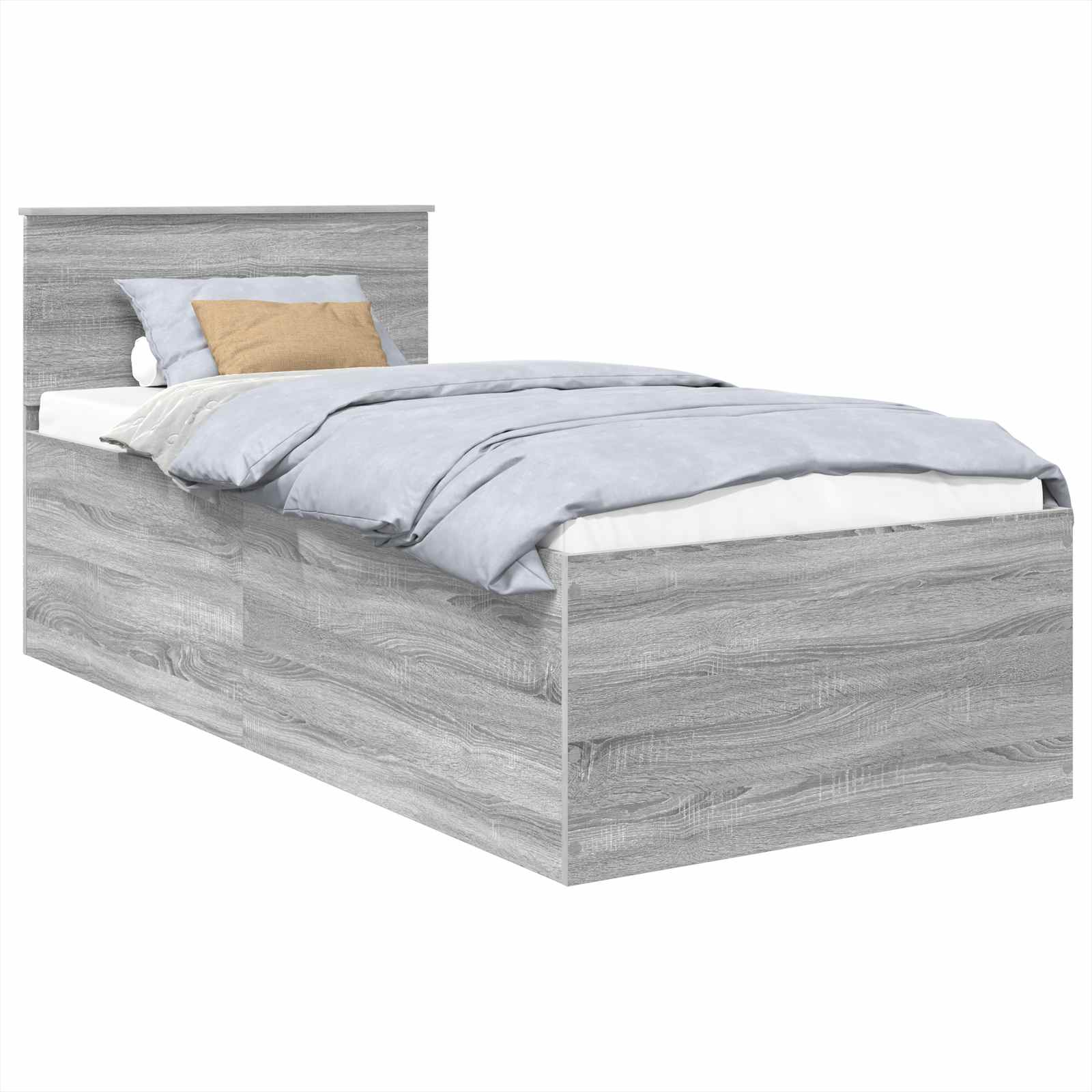 vidaXL Ramka łóżka Szary Sonoma 75 x 190 cm Materiał drewnopochodny