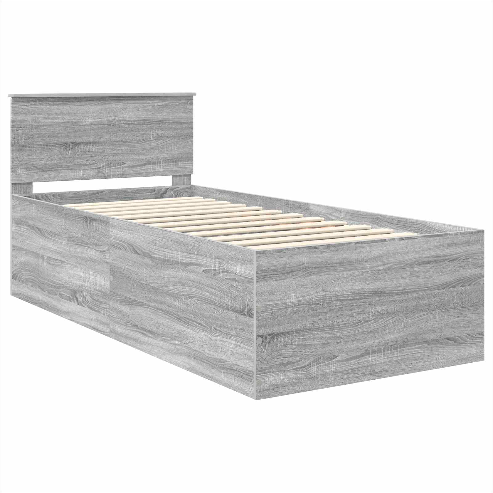 vidaXL Ramka łóżka Szary Sonoma 75 x 190 cm Materiał drewnopochodny