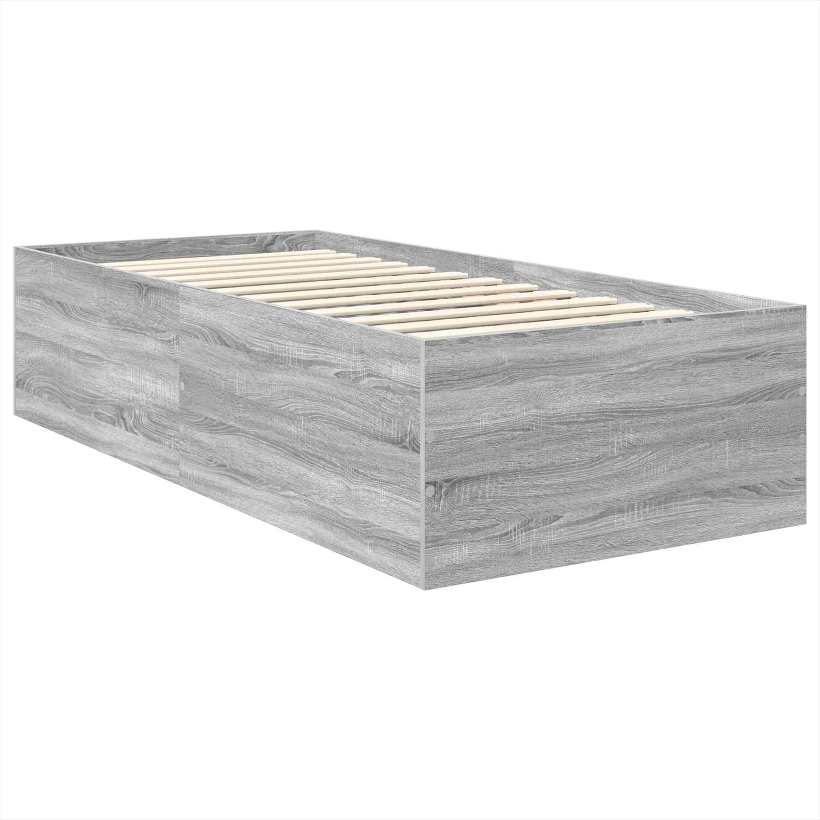 vidaXL Ramka łóżka Szary Sonoma 75 x 190 cm Materiał drewnopochodny