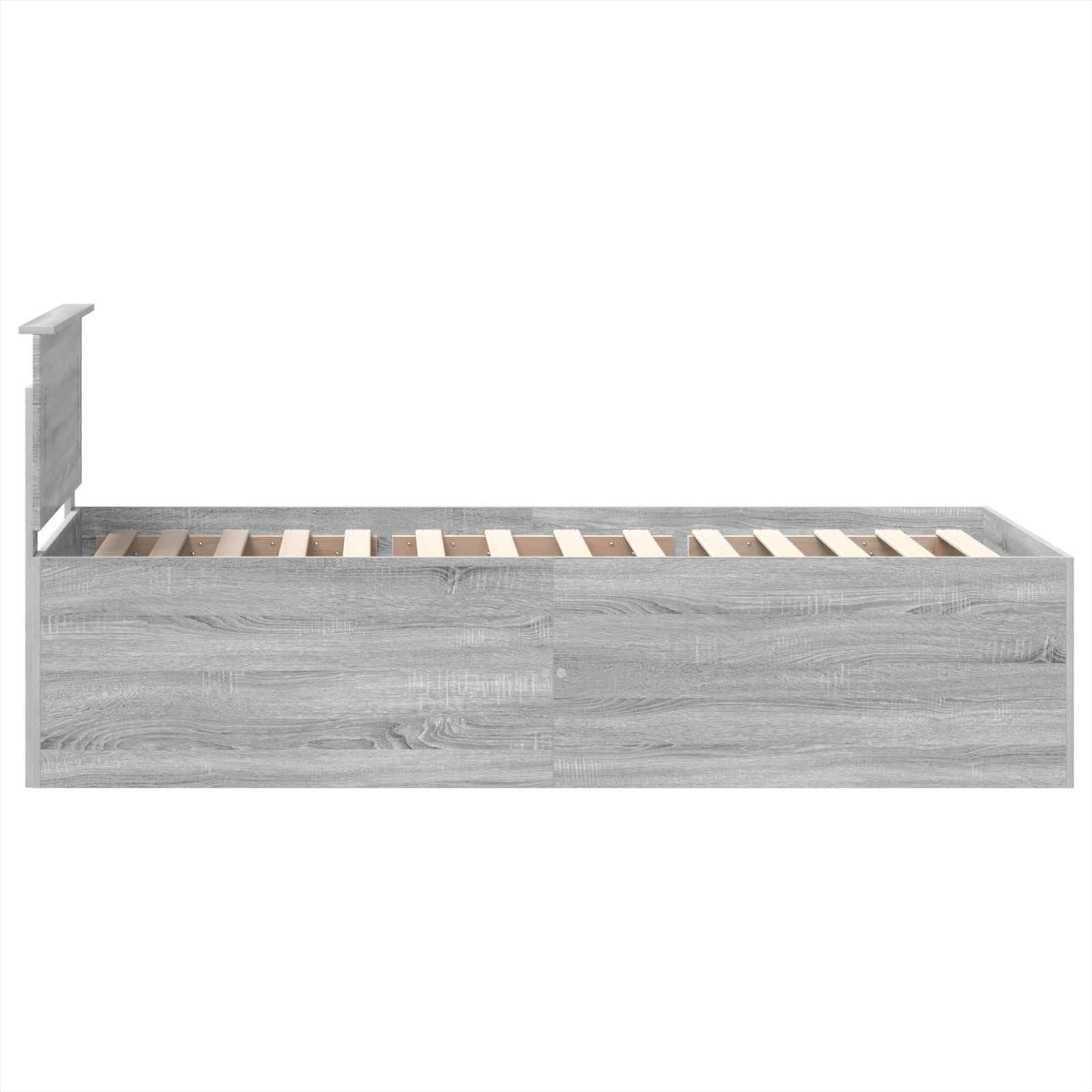 vidaXL Ramka łóżka Szary Sonoma 75 x 190 cm Materiał drewnopochodny