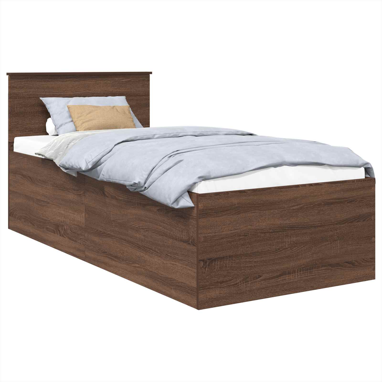 vidaXL Ramka łóżka Brązowy dąb 75 x 190 cm Materiał drewnopochodny