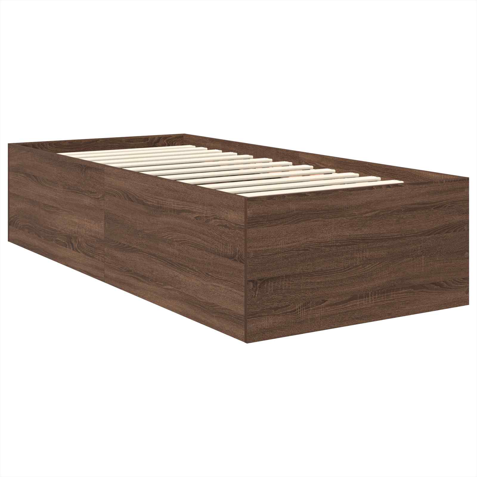 vidaXL Ramka łóżka Brązowy dąb 75 x 190 cm Materiał drewnopochodny