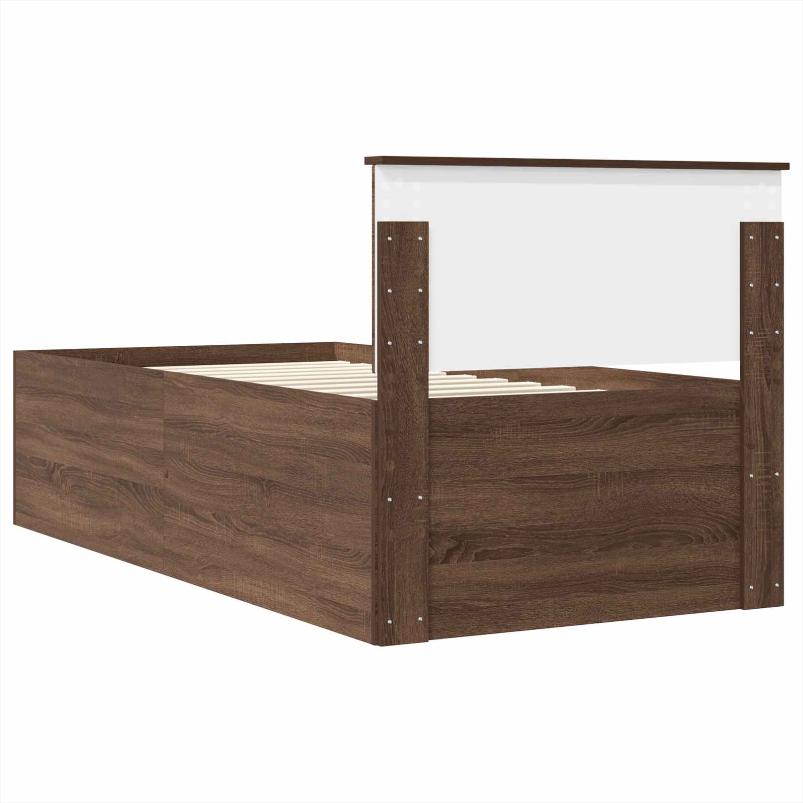 vidaXL Ramka łóżka Brązowy dąb 75 x 190 cm Materiał drewnopochodny