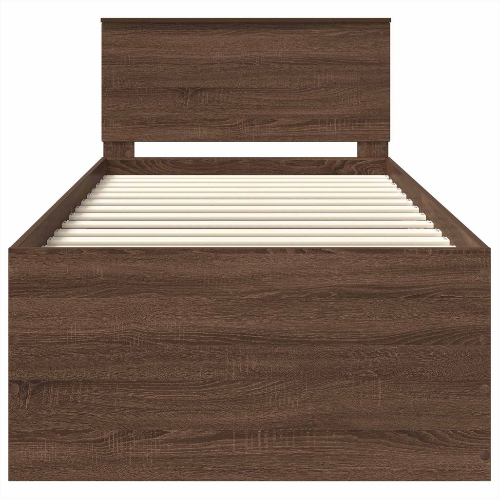 vidaXL Ramka łóżka Brązowy dąb 75 x 190 cm Materiał drewnopochodny