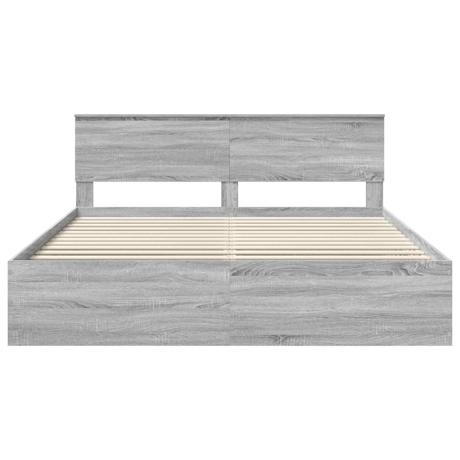 vidaXL Ramka łóżka Szary Sonoma 200 x 200 cm Materiał drewnopochodny