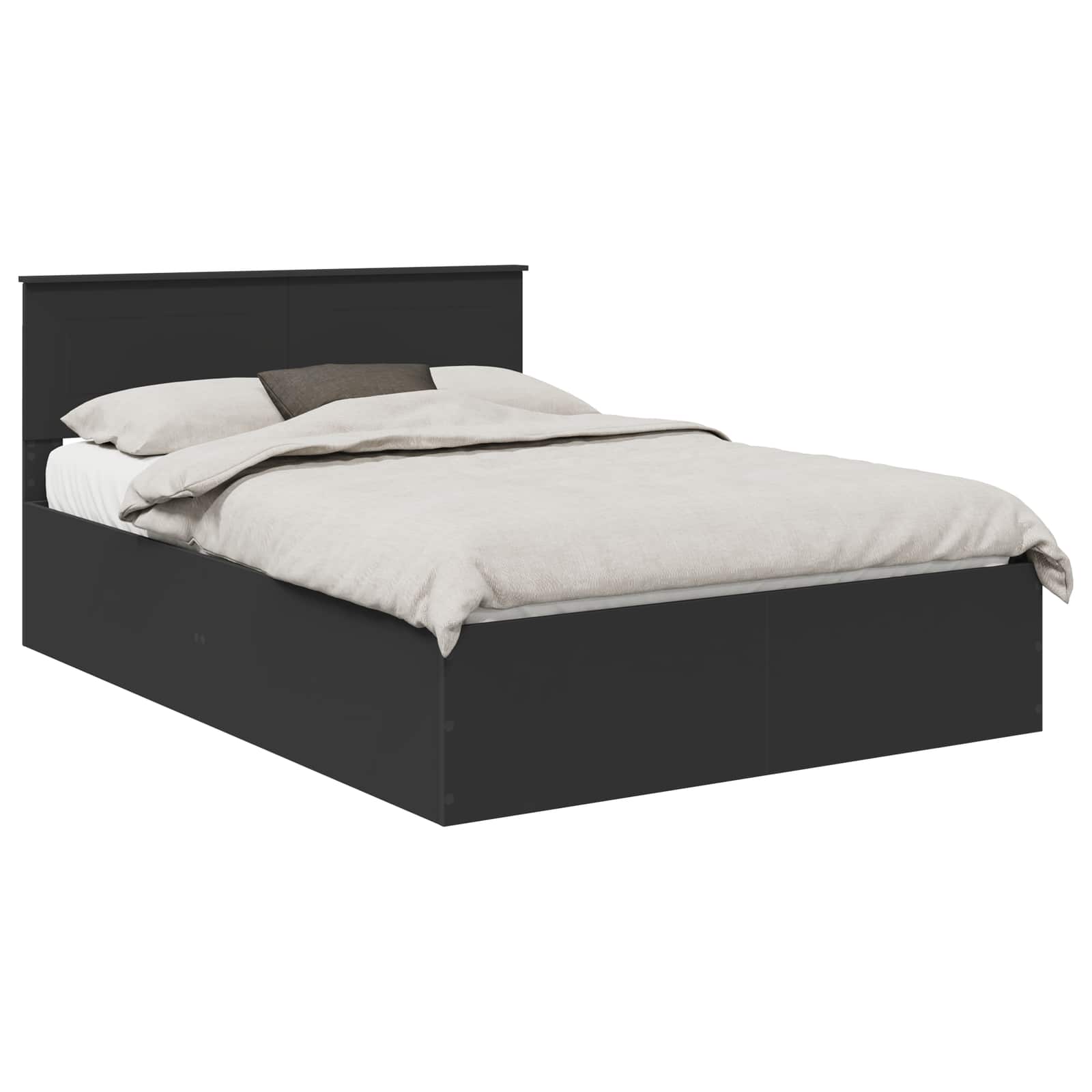 vidaXL Ramka łóżka Czarny 150 x 200 cm Materiał drewnopochodny