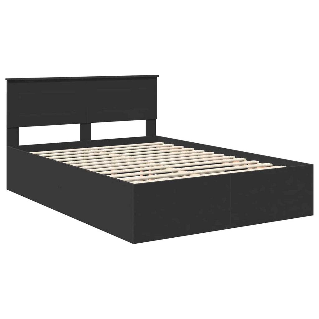 vidaXL Ramka łóżka Czarny 150 x 200 cm Materiał drewnopochodny