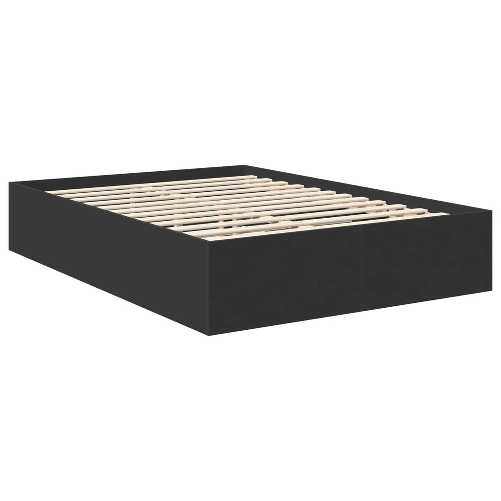 vidaXL Ramka łóżka Czarny 150 x 200 cm Materiał drewnopochodny