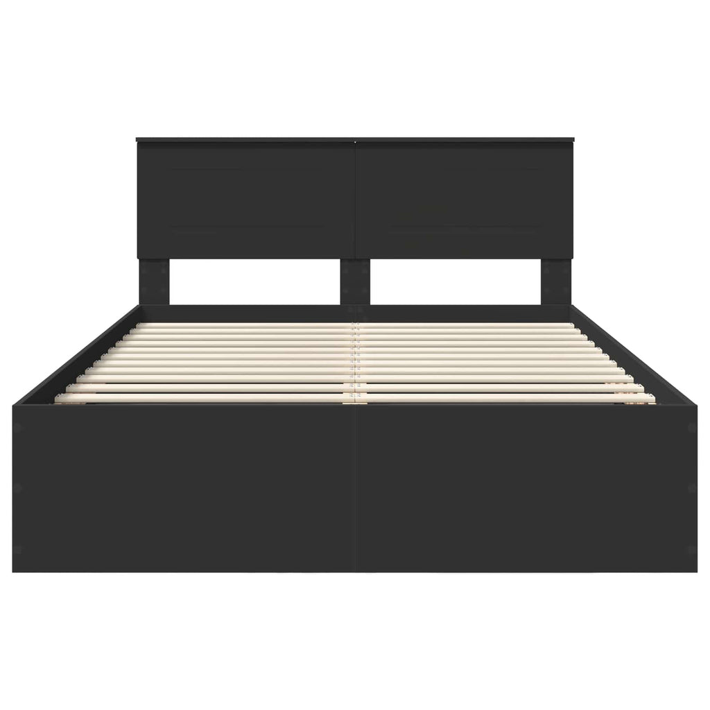vidaXL Ramka łóżka Czarny 150 x 200 cm Materiał drewnopochodny