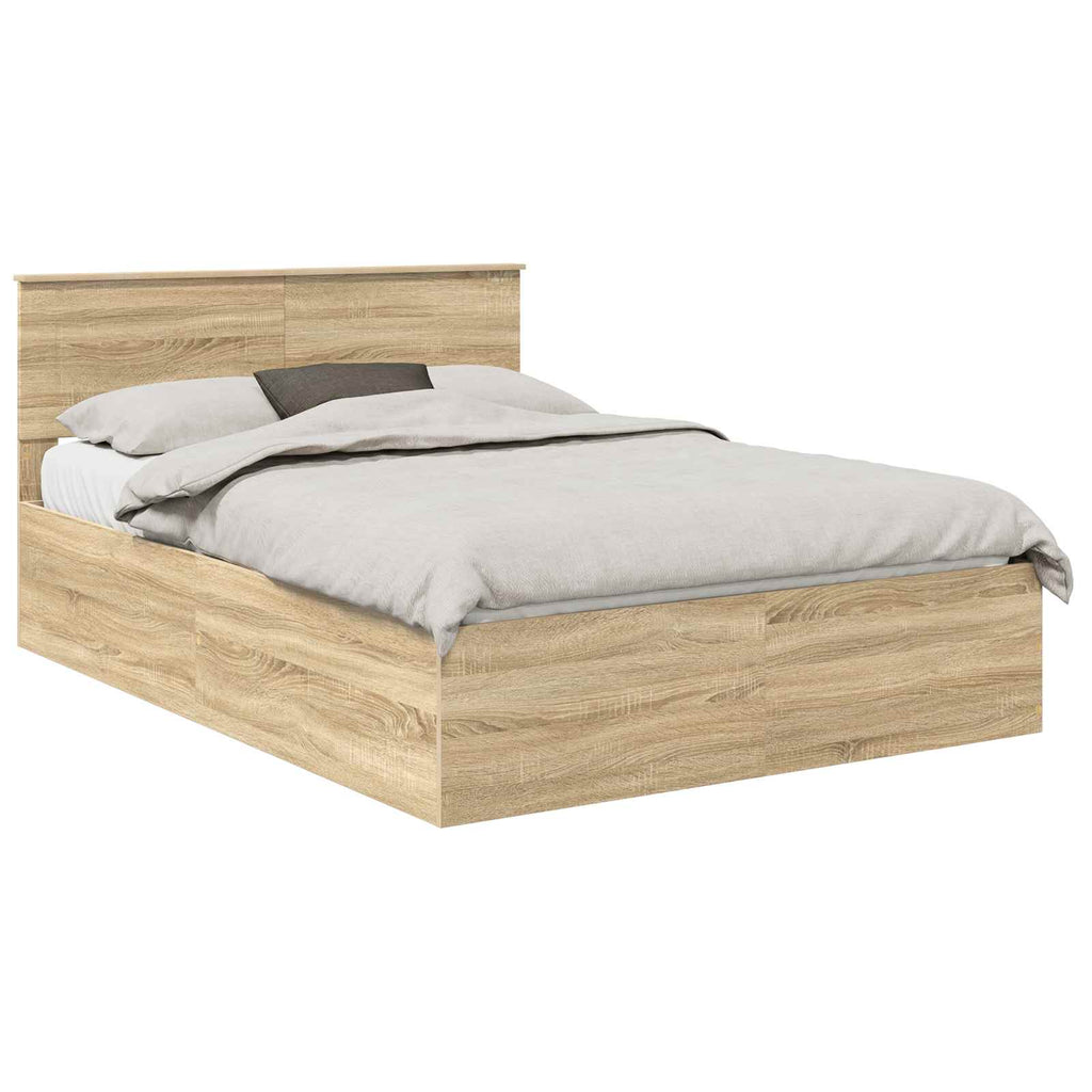vidaXL Ramka łóżka Dąb Sonoma 150 x 200 cm Materiał drewnopochodny