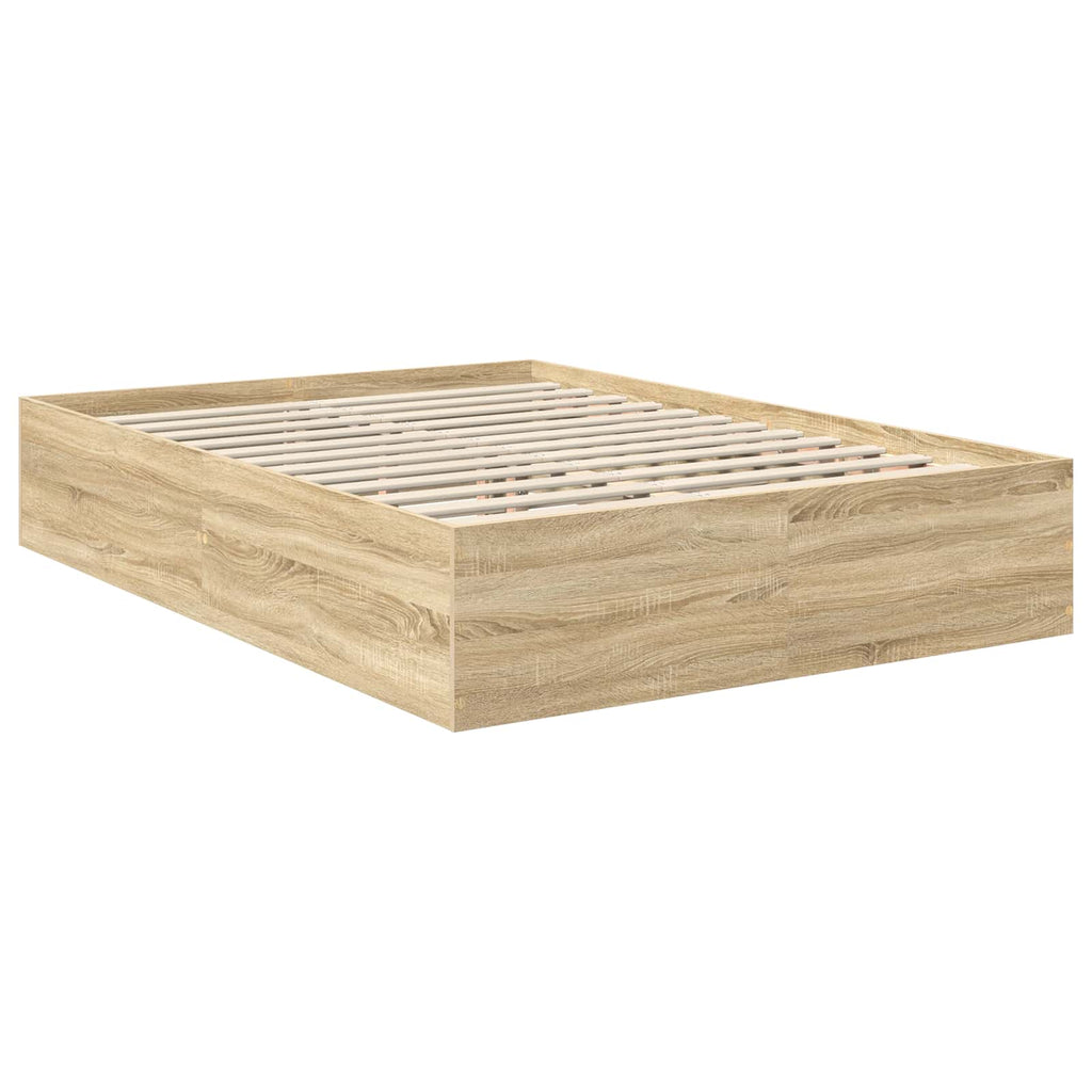 vidaXL Ramka łóżka Dąb Sonoma 150 x 200 cm Materiał drewnopochodny