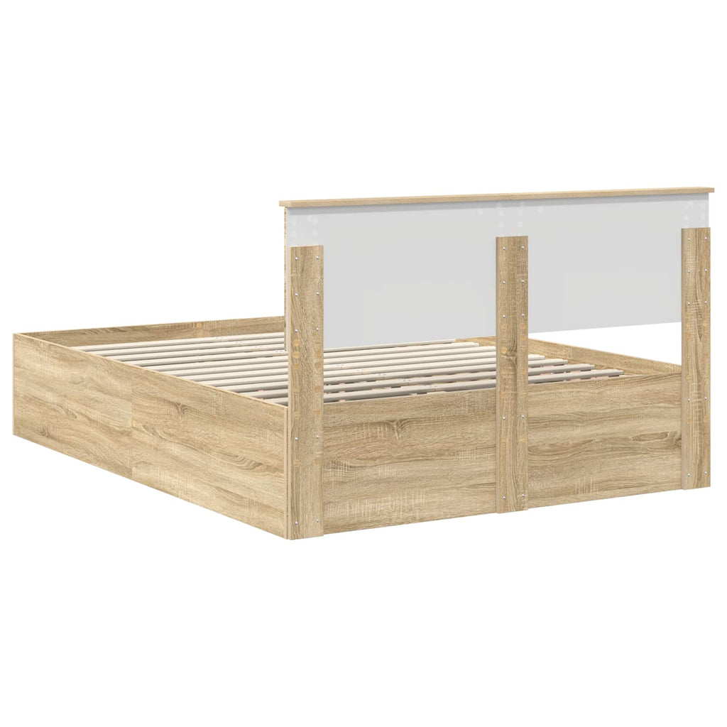 vidaXL Ramka łóżka Dąb Sonoma 150 x 200 cm Materiał drewnopochodny