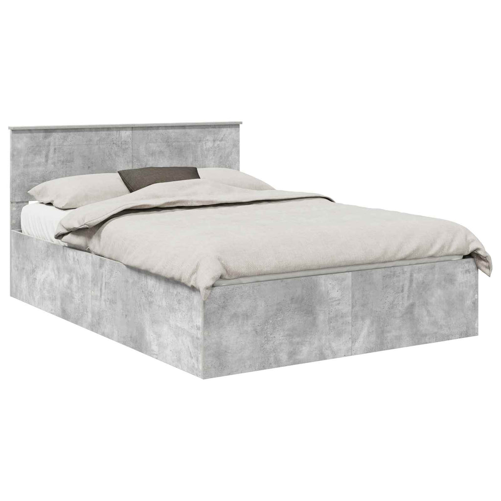 vidaXL Ramka łóżka Betonowy szary 150 x 200 cm Materiał drewnopochodny