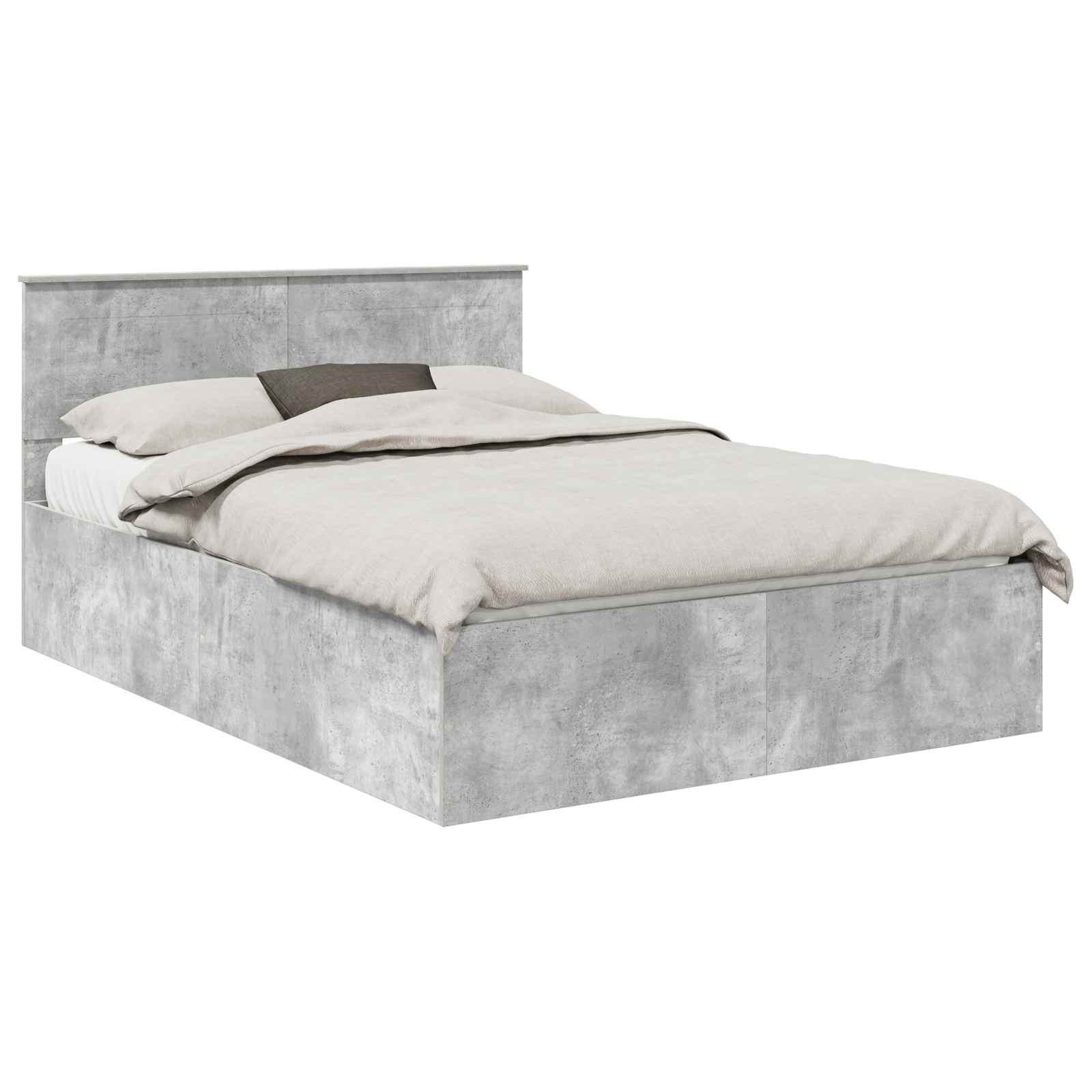vidaXL Ramka łóżka Betonowy szary 150 x 200 cm Materiał drewnopochodny