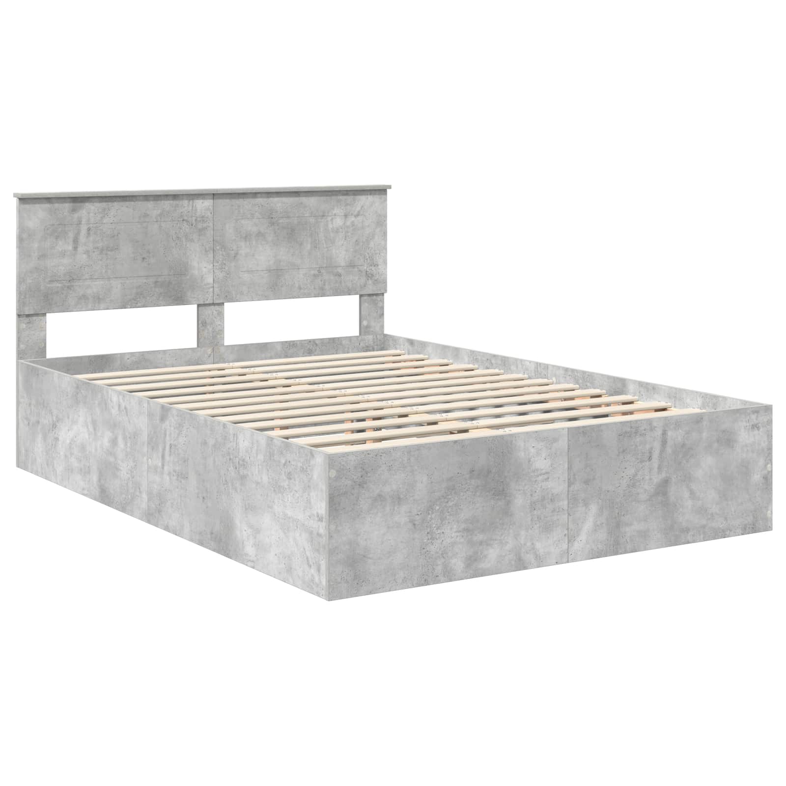 vidaXL Ramka łóżka Betonowy szary 150 x 200 cm Materiał drewnopochodny