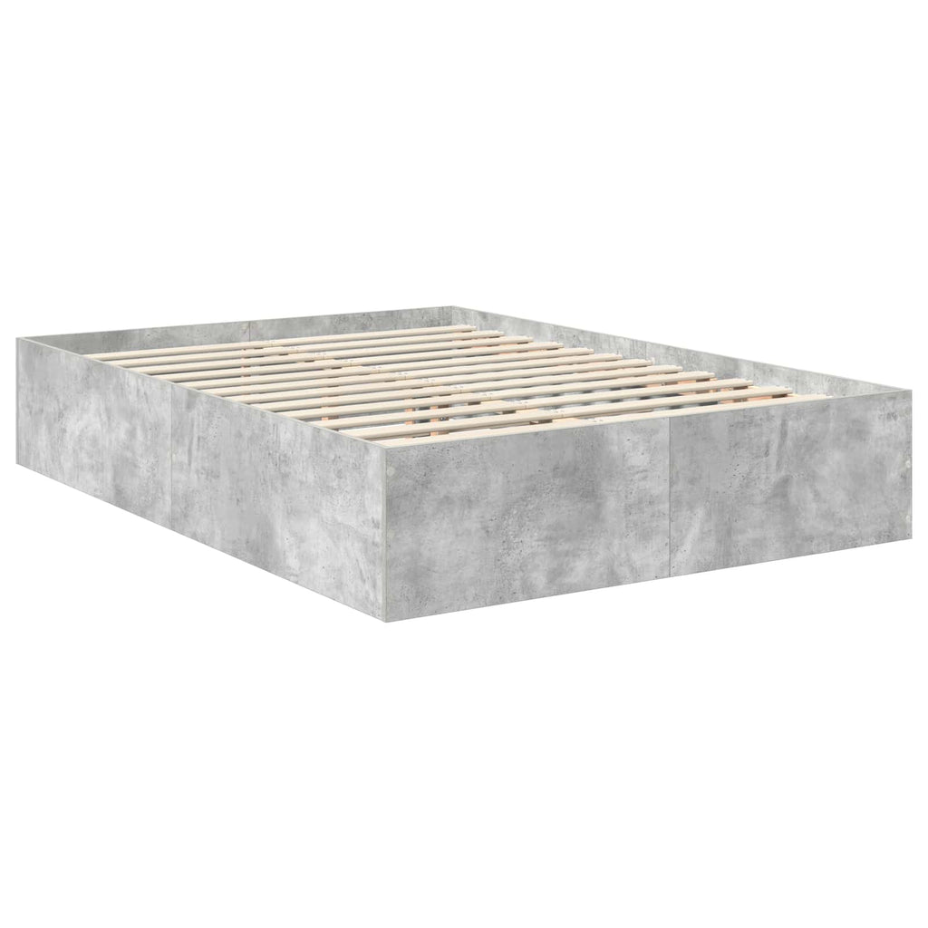 vidaXL Ramka łóżka Betonowy szary 150 x 200 cm Materiał drewnopochodny