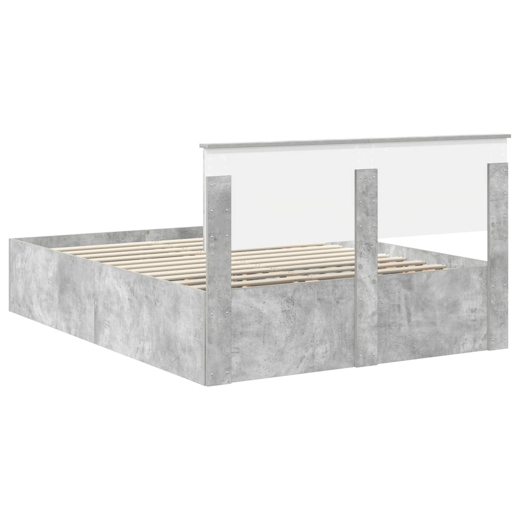 vidaXL Ramka łóżka Betonowy szary 150 x 200 cm Materiał drewnopochodny