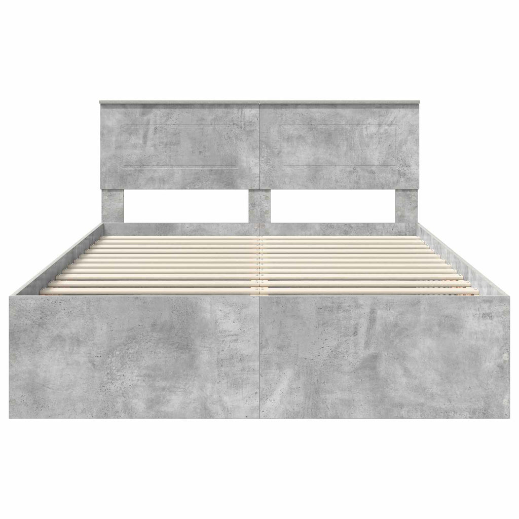 vidaXL Ramka łóżka Betonowy szary 150 x 200 cm Materiał drewnopochodny