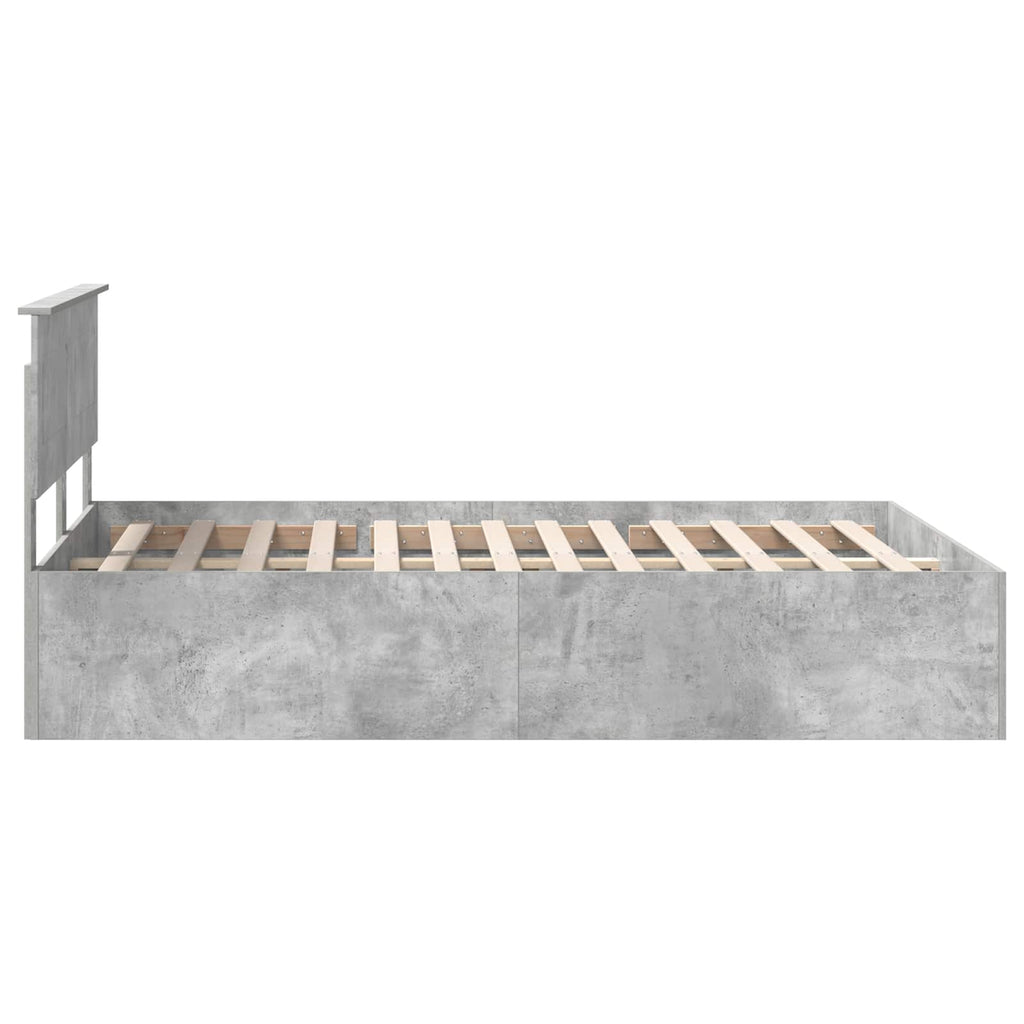 vidaXL Ramka łóżka Betonowy szary 150 x 200 cm Materiał drewnopochodny