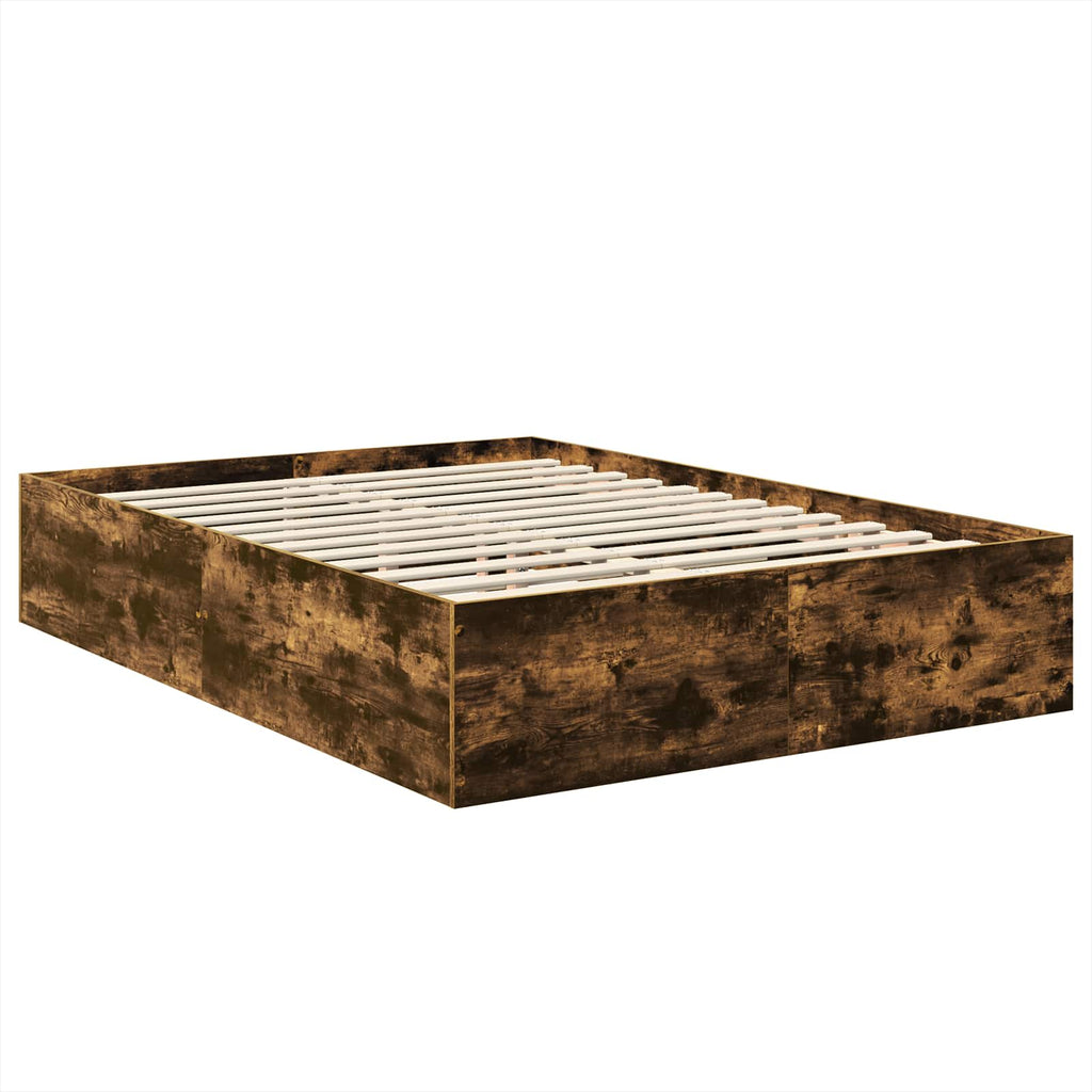 vidaXL Ramka łóżka Dąb wędzony 150 x 200 cm Materiał drewnopochodny