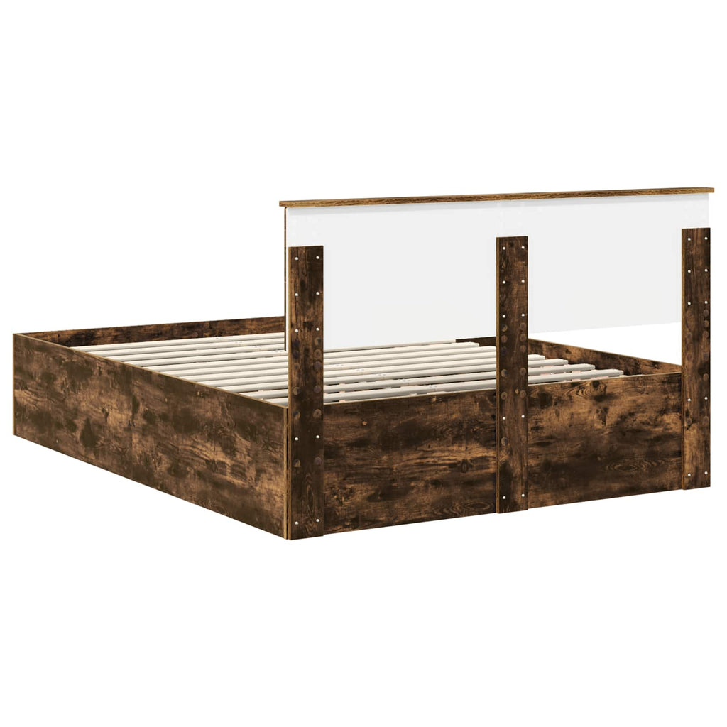vidaXL Ramka łóżka Dąb wędzony 150 x 200 cm Materiał drewnopochodny