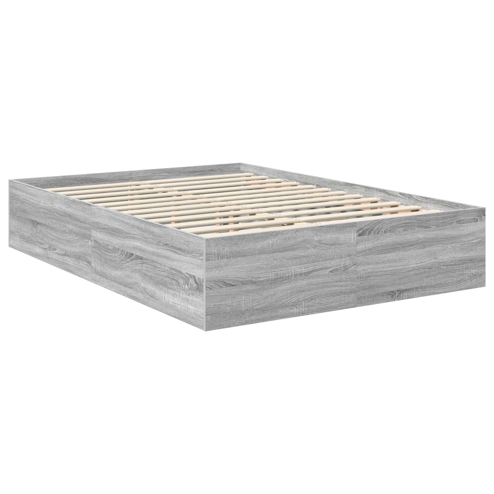 vidaXL Ramka łóżka Szary Sonoma 150 x 200 cm Materiał drewnopochodny