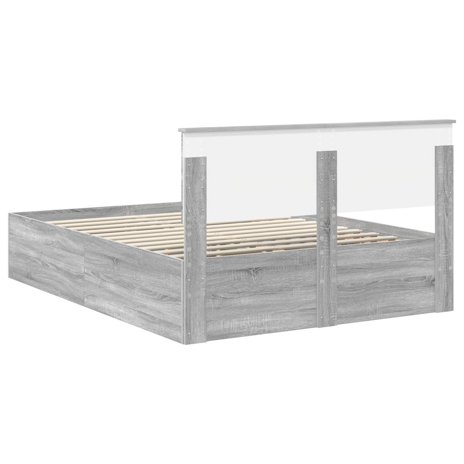 vidaXL Ramka łóżka Szary Sonoma 150 x 200 cm Materiał drewnopochodny