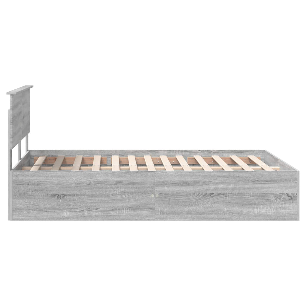 vidaXL Ramka łóżka Szary Sonoma 150 x 200 cm Materiał drewnopochodny