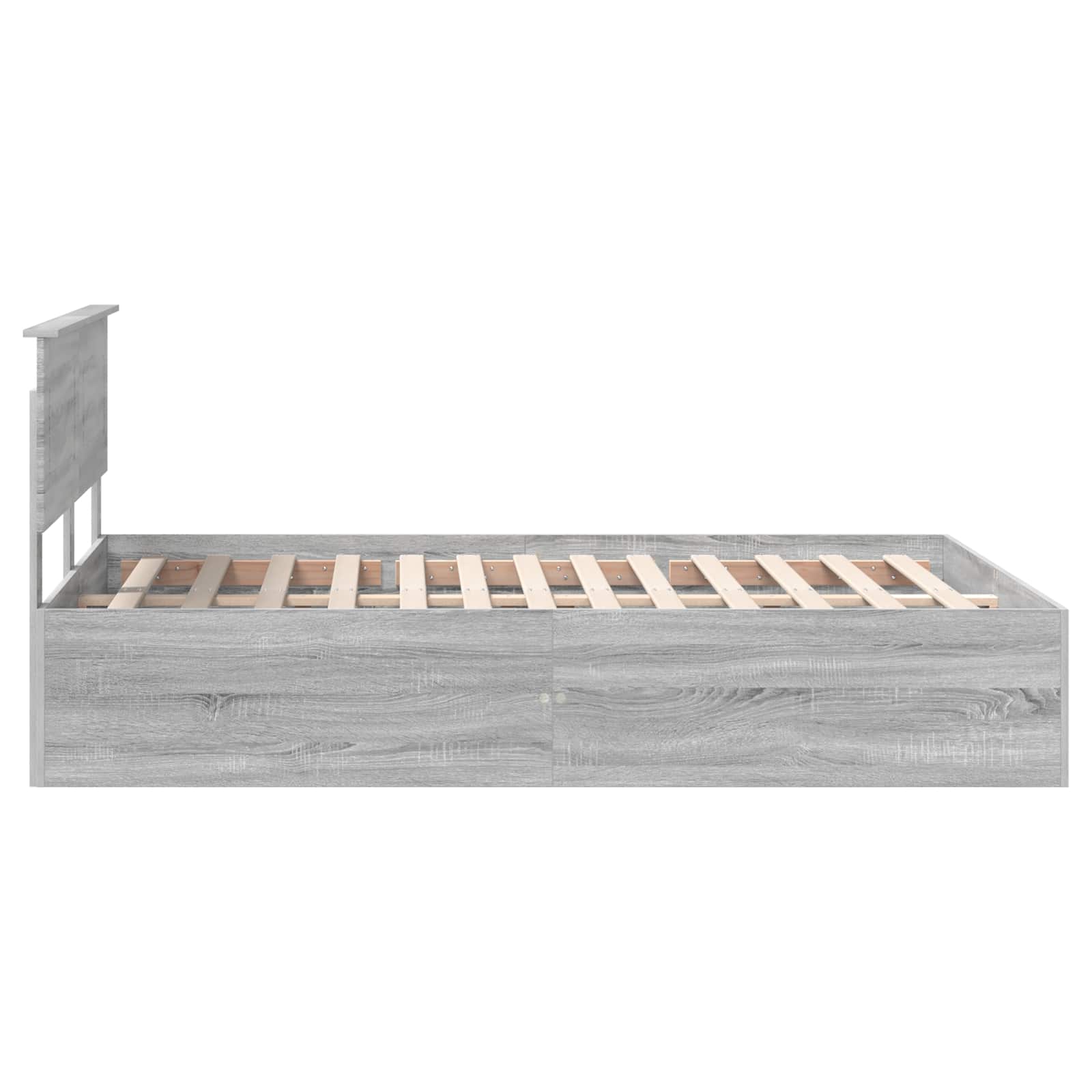 vidaXL Ramka łóżka Szary Sonoma 150 x 200 cm Materiał drewnopochodny