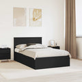 vidaXL Ramka łóżka Czarny 135 x 190 cm Materiał drewnopochodny
