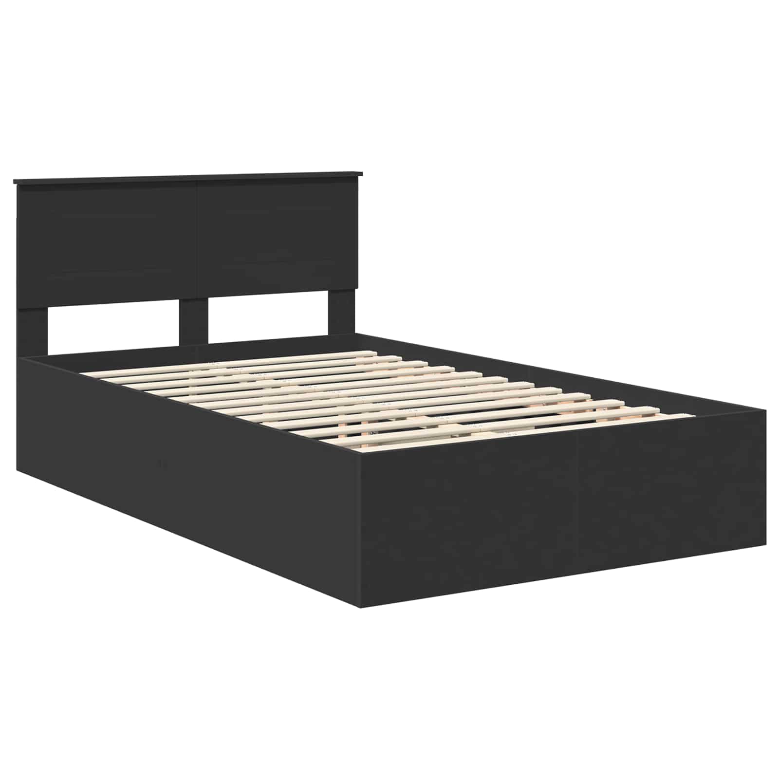 vidaXL Ramka łóżka Czarny 135 x 190 cm Materiał drewnopochodny