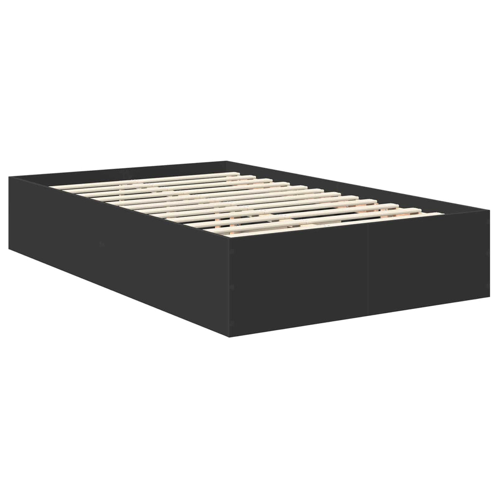vidaXL Ramka łóżka Czarny 135 x 190 cm Materiał drewnopochodny