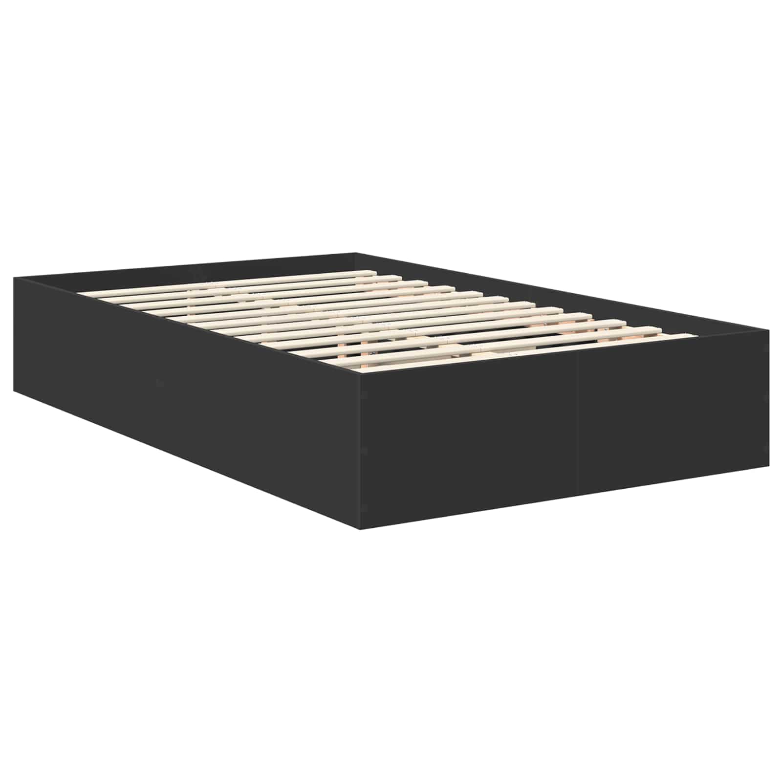 vidaXL Ramka łóżka Czarny 135 x 190 cm Materiał drewnopochodny