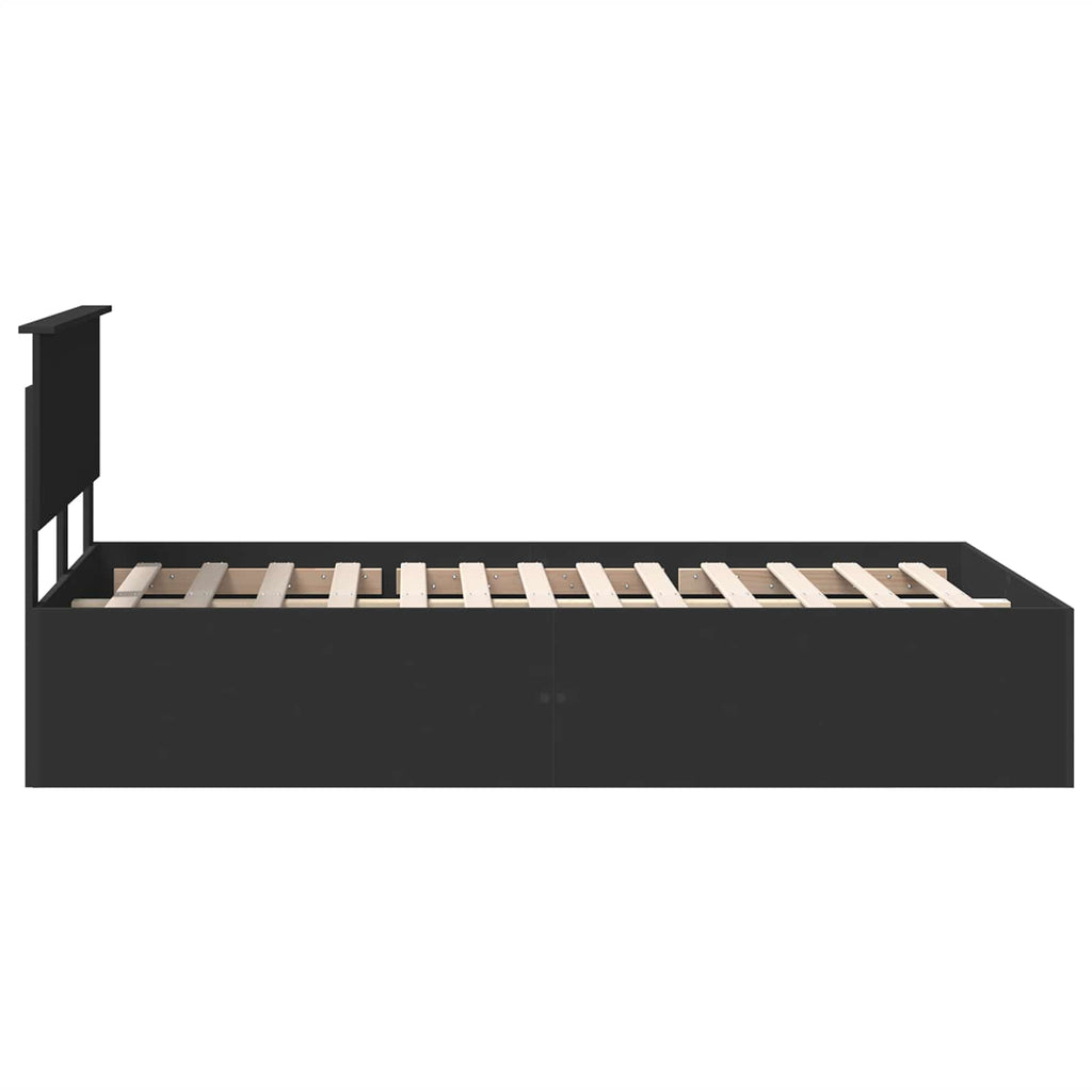 vidaXL Ramka łóżka Czarny 135 x 190 cm Materiał drewnopochodny