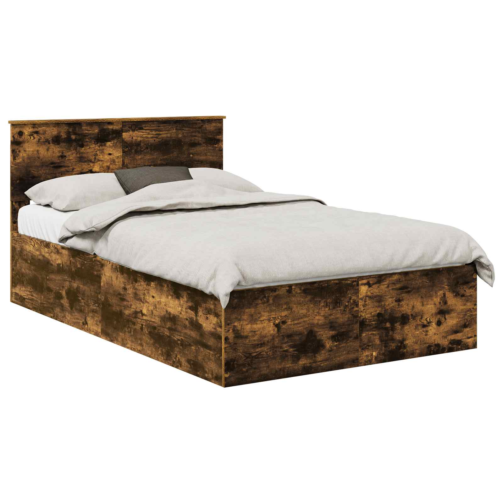 vidaXL Ramka łóżka Dąb wędzony 135 x 190 cm Materiał drewnopochodny