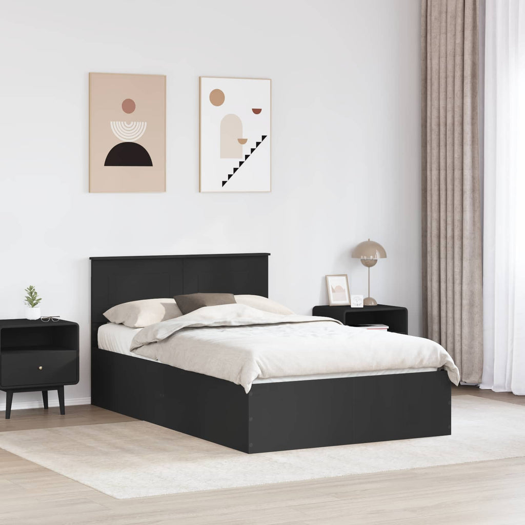 vidaXL Ramka łóżka Czarny 120 x 190 cm Materiał drewnopochodny