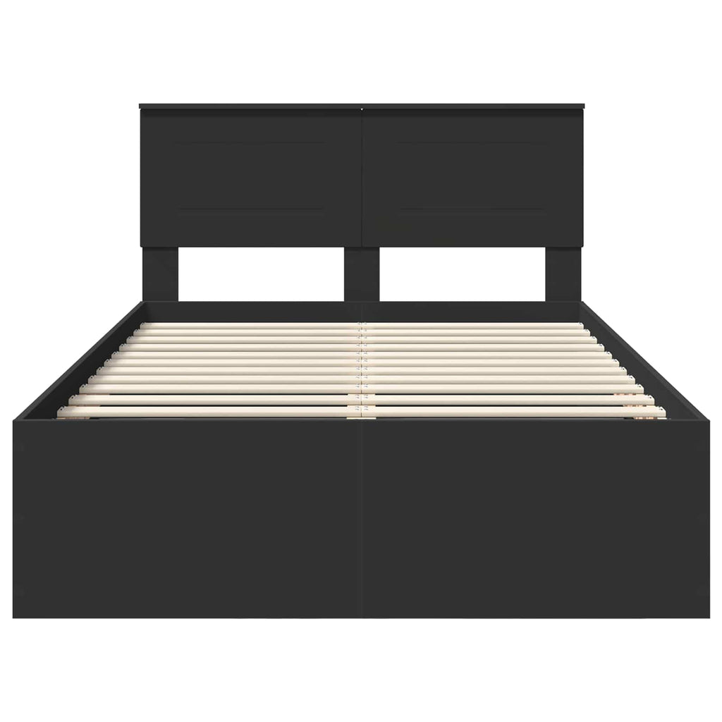 vidaXL Ramka łóżka Czarny 120 x 190 cm Materiał drewnopochodny