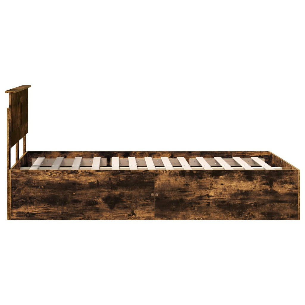 vidaXL Ramka łóżka Dąb wędzony 120 x 190 cm Materiał drewnopochodny