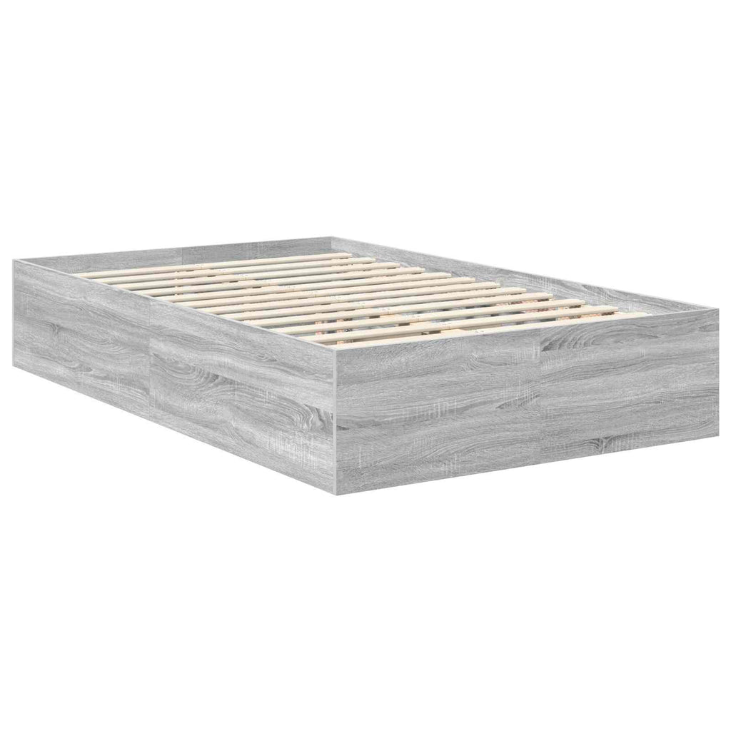 vidaXL Ramka łóżka Szary Sonoma 120 x 190 cm Materiał drewnopochodny