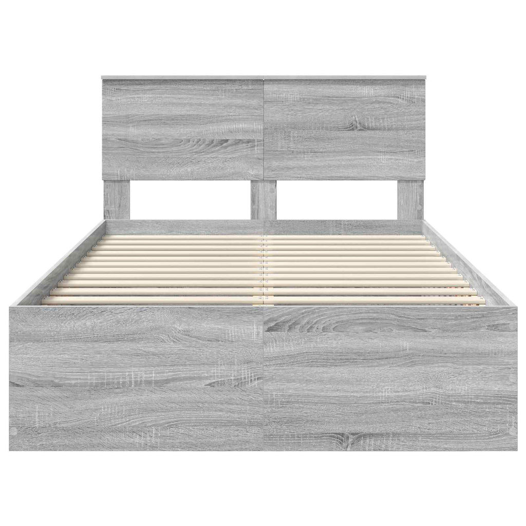 vidaXL Ramka łóżka Szary Sonoma 120 x 190 cm Materiał drewnopochodny