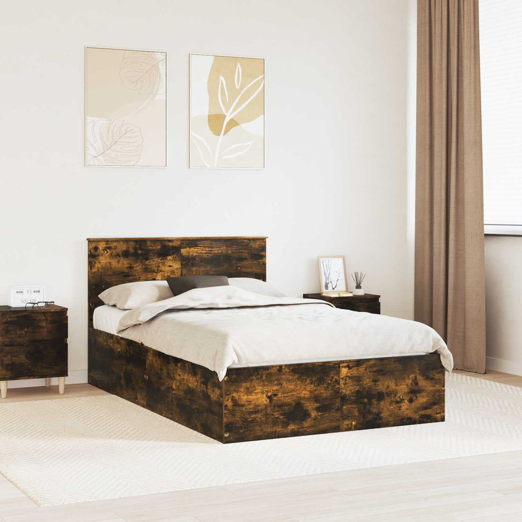 vidaXL Ramka łóżka Dąb wędzony 120 x 200 cm Materiał drewnopochodny