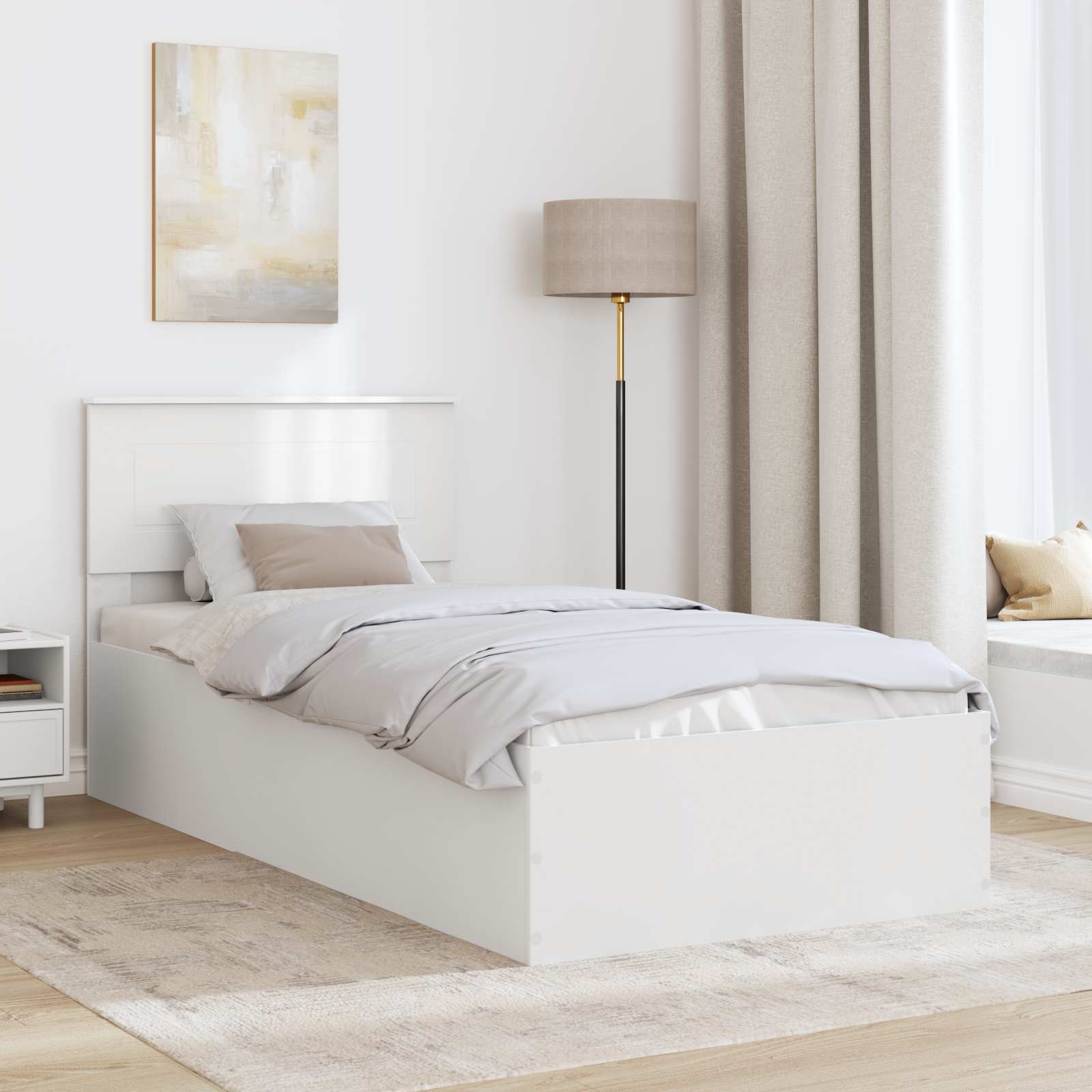 vidaXL Ramka łóżka Biały 100 x 200 cm Materiał drewnopochodny