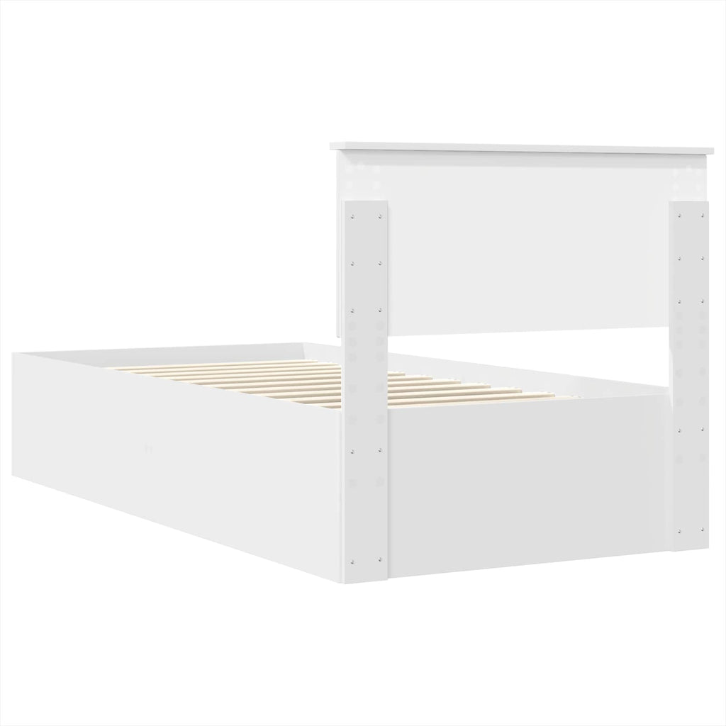 vidaXL Ramka łóżka Biały 100 x 200 cm Materiał drewnopochodny