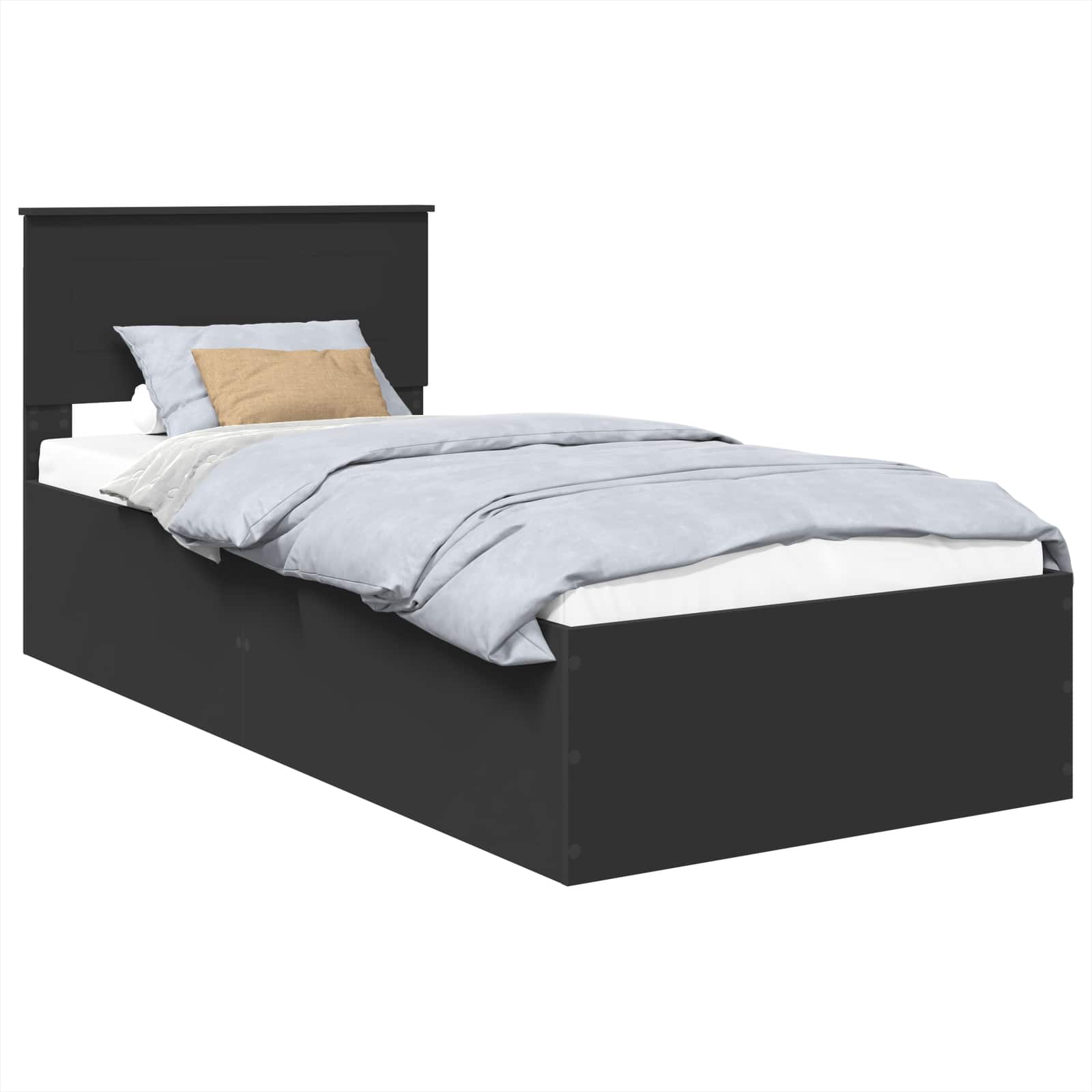 vidaXL Ramka łóżka Czarny 100 x 200 cm Materiał drewnopochodny