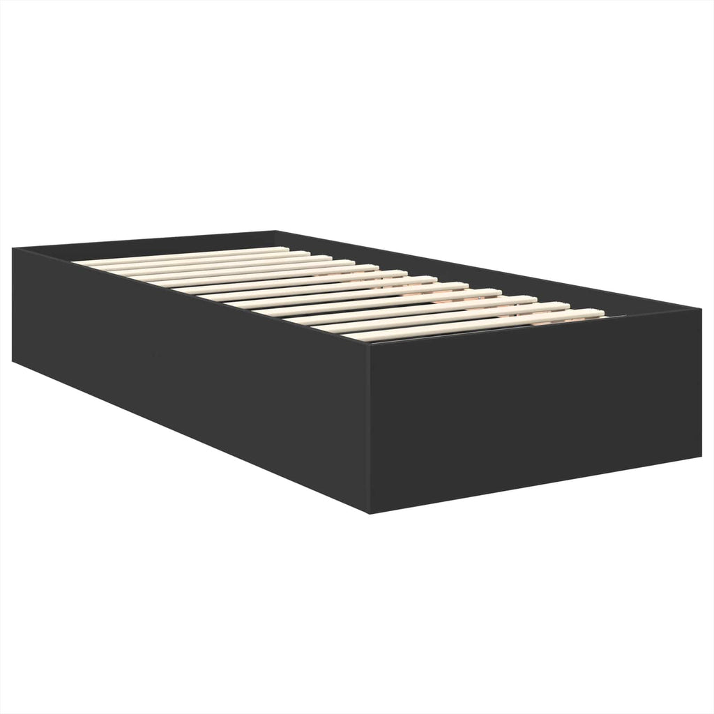 vidaXL Ramka łóżka Czarny 100 x 200 cm Materiał drewnopochodny