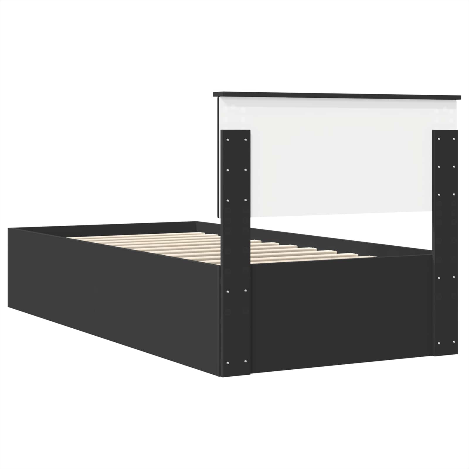vidaXL Ramka łóżka Czarny 100 x 200 cm Materiał drewnopochodny
